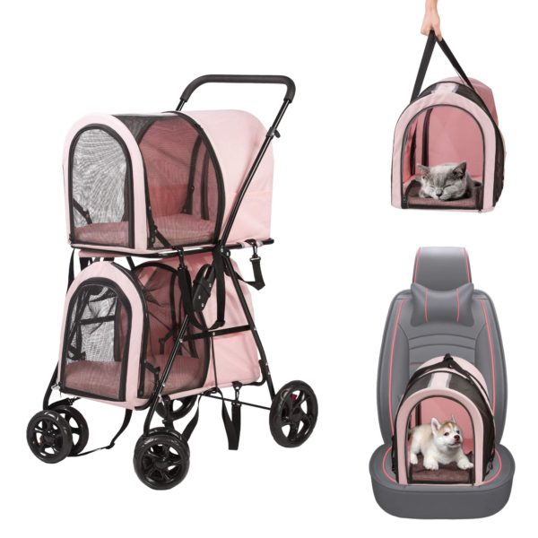 Dog Cat, All in one 3-in-1 Double Pet Stroller
