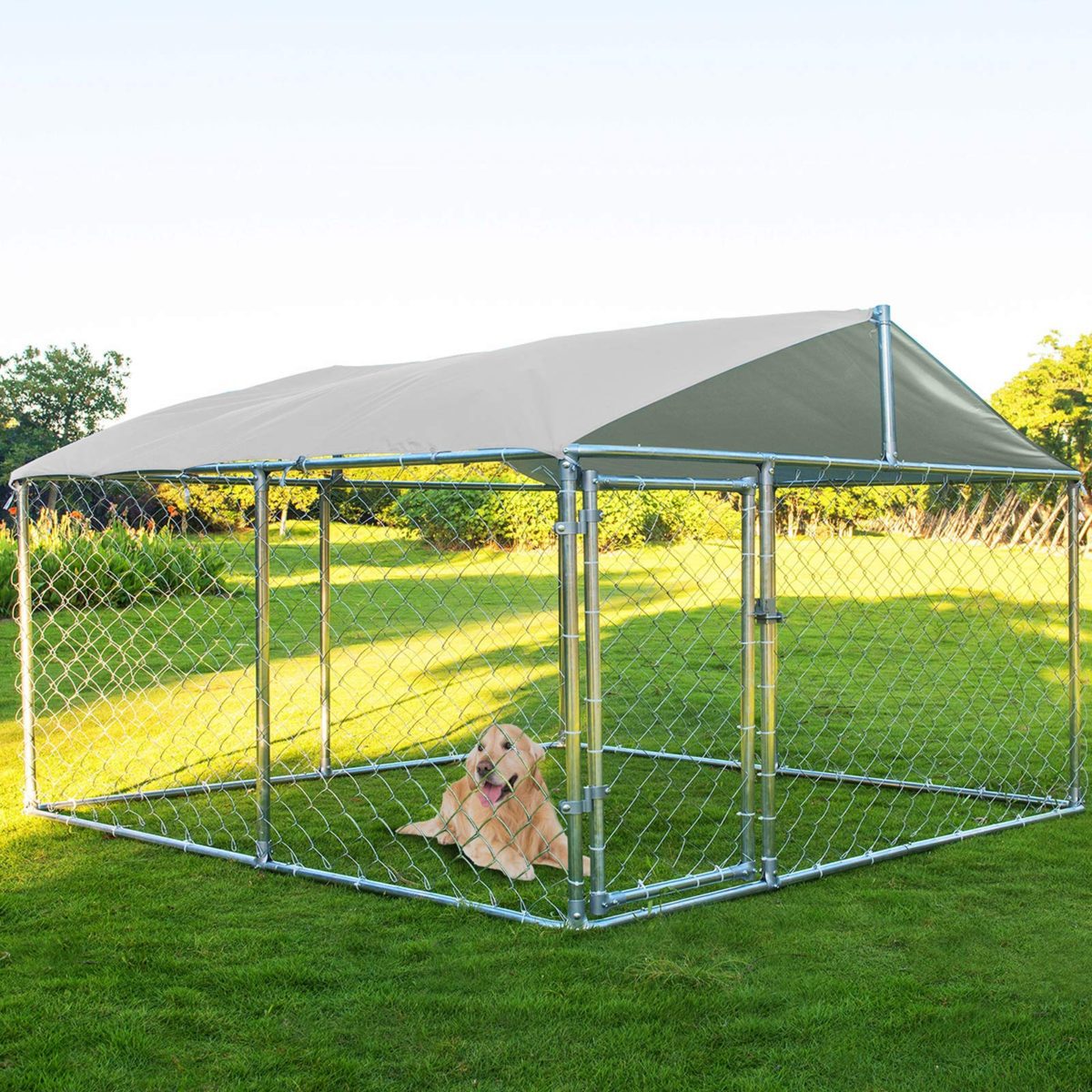 MAGIC UNION Dog Kennel Outdoor Metal Dog Cage