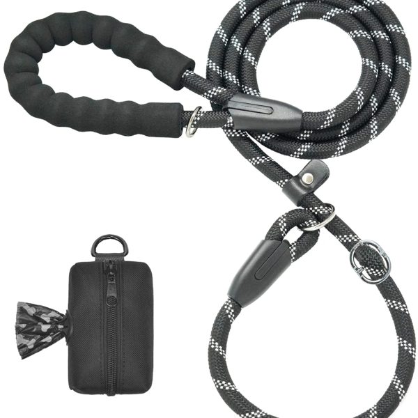 Slip Lead Dog Leash with Zipper Pouch