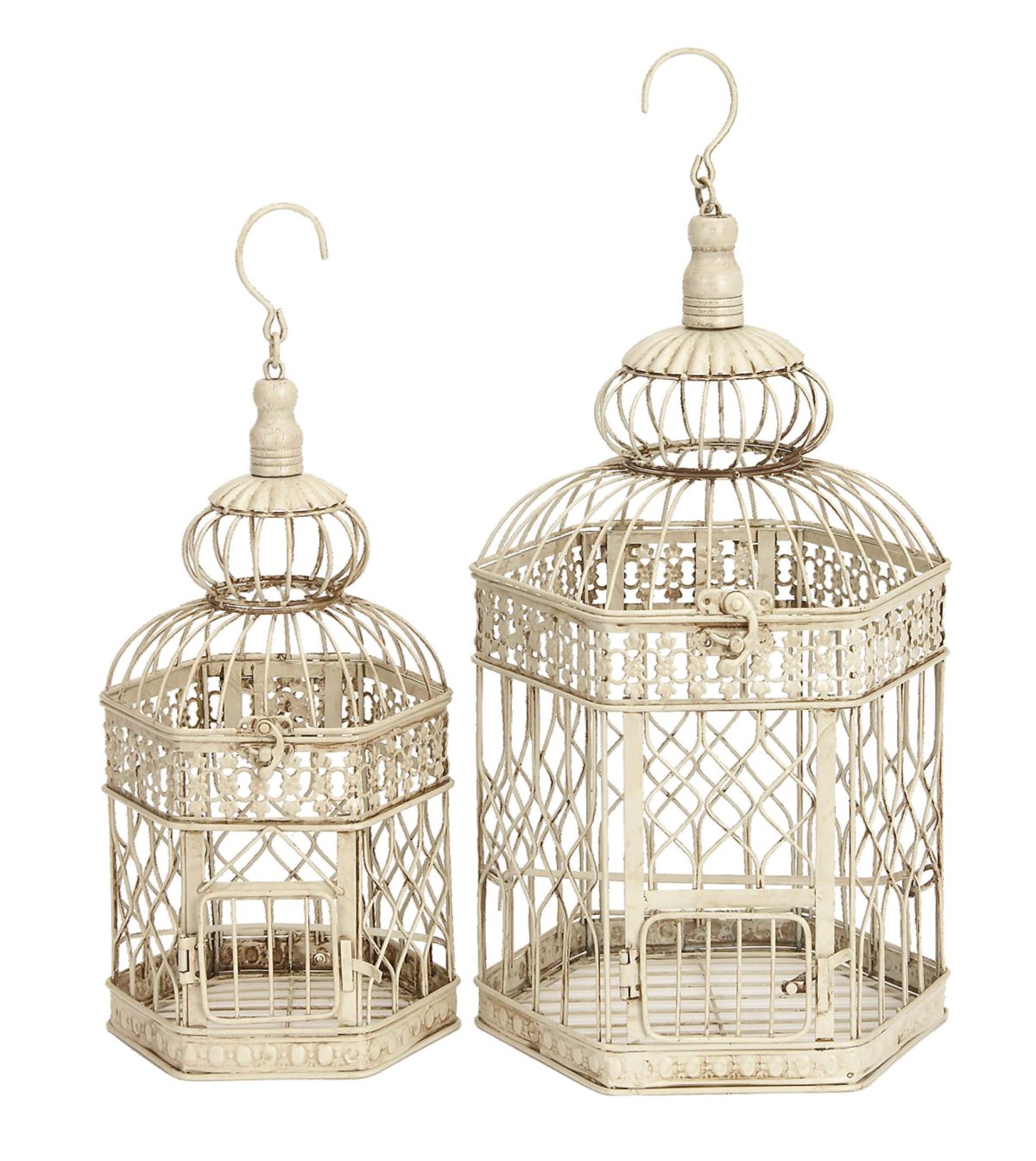 Deco 79 Metal Bird Cage, 21-Inch and 18-Inch