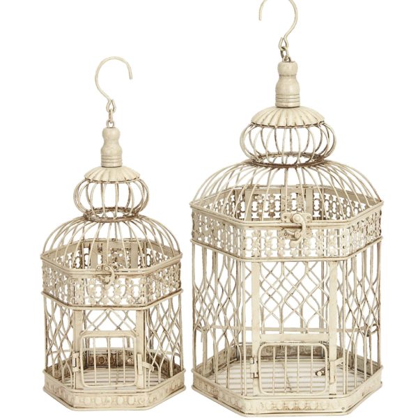 Deco 79 Metal Bird Cage, 21-Inch and 18-Inch