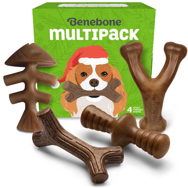 Benebone Holiday 4-Pack Durable Dog Chew Toys