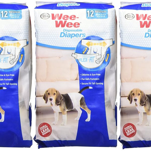 (3 Pack) Wee-Wee Products Disposable Dog Diapers