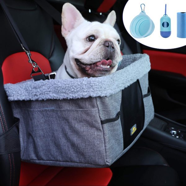 Elevated Car Seat for Dogs with Metal Frame Construction