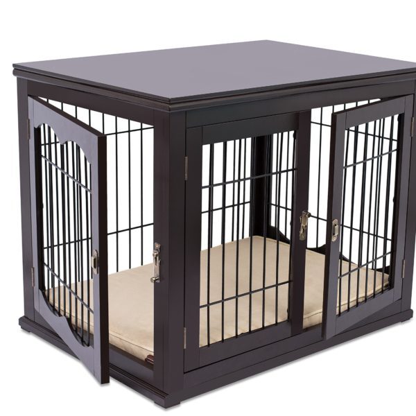 Double Door Dog Kennel with Pet Bed