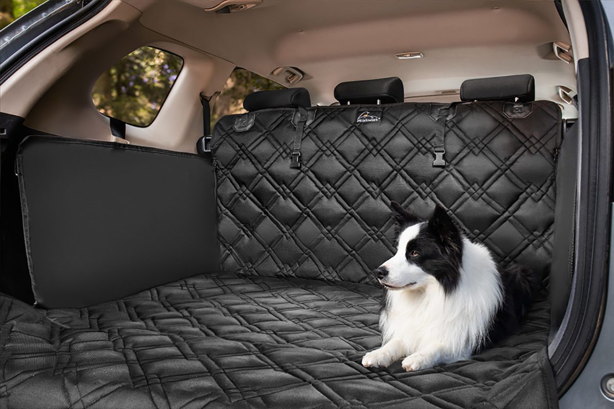 Meadowlark SUV Cargo Liner for Dogs COMPLETE COVERAGE FOR PERFECT PROTECTION - Our suv trunk cowl for dogs protects your automotive from mud, paws, water, spills, and pet hair. The bumper flap protects your paintwork from scratches whereas your dog hops out and in, or when hauling baggage.