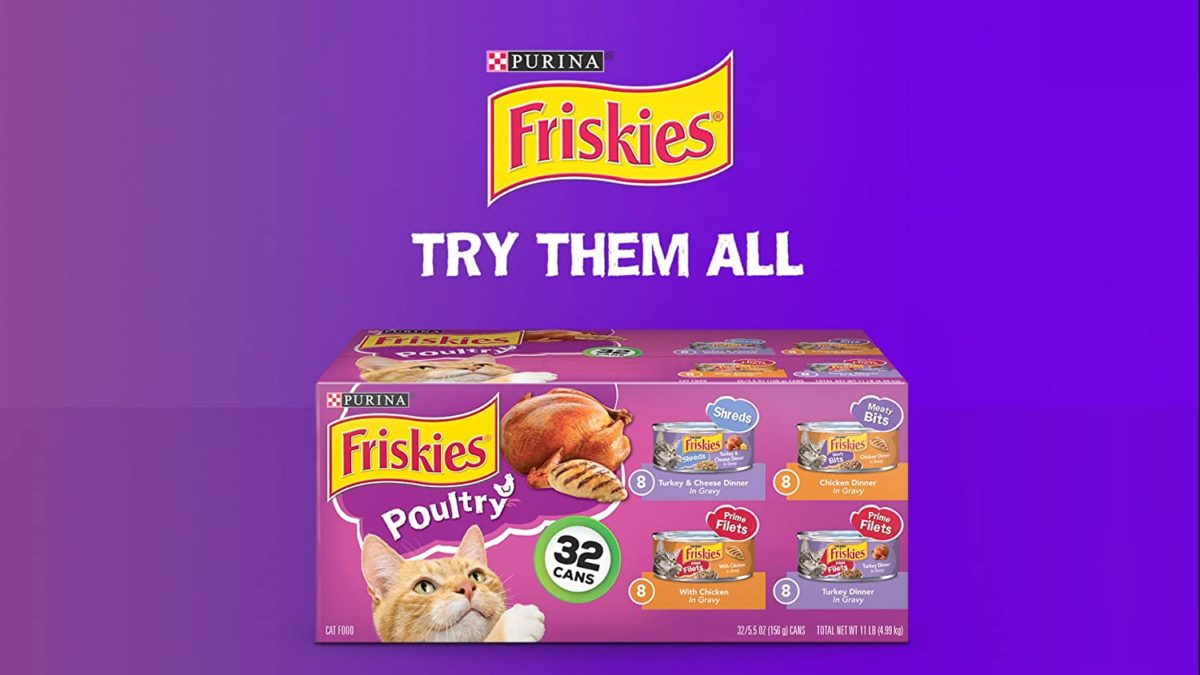 Purina Friskies Wet Cat Food Variety Pack (40) 5.5 ounce Cans - Purina Friskies Moist Cat Meals Selection Pack, Surfin' & Turfin' Prime Filets Favorites Made with actual meat, poultry or seafood