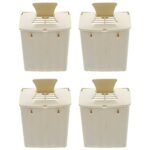 Provide Your Feathered Friends with Safe and Comfortable Nesting Spaces - Set of 4 Plastic Nesting Boxes for Chickens, Parakeets, Finches, Bluebirds, Sparrows, and Small Parrots in Cage or Breeding Environment.