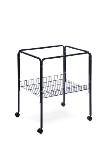 Rolling Stand with Shelf in Sleek Black - Perfect Storage Solution for Pet Supplies