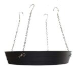 Transform Your Yard with Our Adjustable Chook Seed Catcher Tray and Platform Feeder with Size-Adjustable Chains! Perfect for Gardens and Backyards. (14" Large Black).