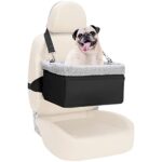 NOVOLAB Puppy Car Seat – A portable, waterproof booster seat with a safety leash, perfect for small pets up to 26 lbs, providing comfort and security during car rides