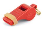 SportDOG Roy's Commander Whistle in red, featuring a rubber grip and designed for cold weather training with hunting dogs