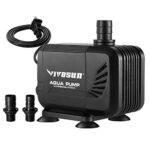 VIVOSUN 400GPH Ultra-Quiet Submersible Water Pump – Perfect for Aquariums, Hydroponics, and Ponds, providing 400 GPH water flow with adjustable outlets and easy maintenance