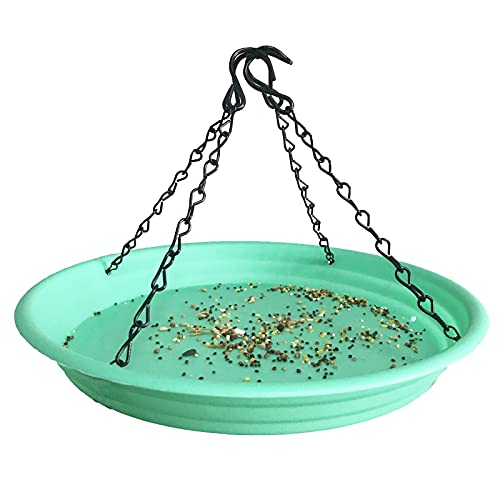 Transform Your Backyard into a Birdwatching Paradise with our Giant Green Hanging Chicken Feeder Tray and Platform - Perfect for Attracting Wild Birds to Your Outdoor Space!