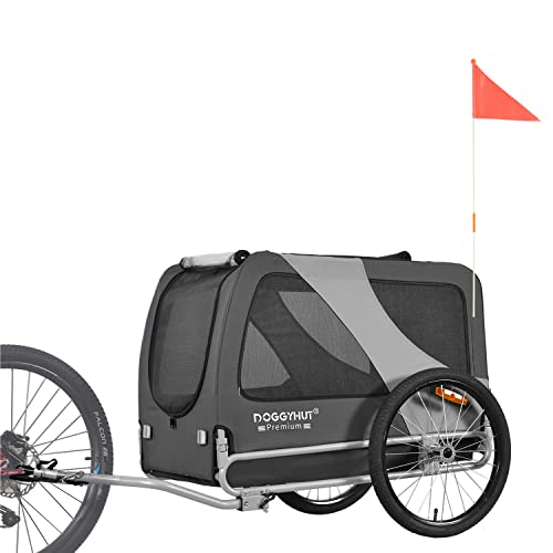 Enhance Your Pet's Outdoor Experience with the Premium Pet Bike Trailer: Bicycle Trailer for Medium or Large Dogs - Dog Bike Carrier - Grey, X-Large.