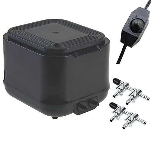 Super Quiet and Powerful Aquarium Air Pump - Ideal for Large Tanks and Hydroponics