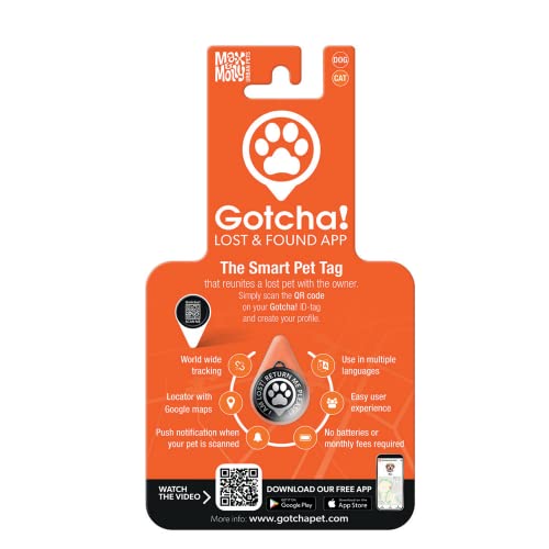Never Lose Your Pet Again with Max & Molly Gotcha Smart ID Tag - QR Code for Quick and Easy Pet Recovery Information!