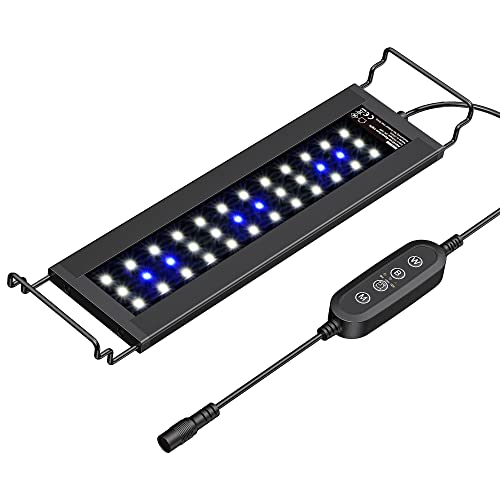 White and Blue LED Aquarium Light - 6 Watts, 12-18 Inches - Create a Stunning Underwater World with Adjustable Intensity and Timer