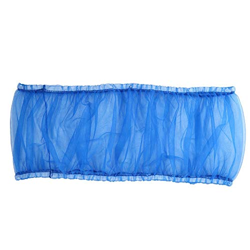 Large Mesh Bird Cage Skirt - Soft Nylon Seed Catcher with Adjustable Drawstring in Blue, designed to keep birdcages clean and airy