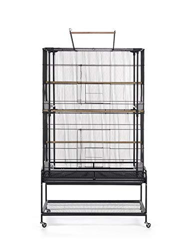 Flight Bird Cage with Playtop - F085, Black: Secure