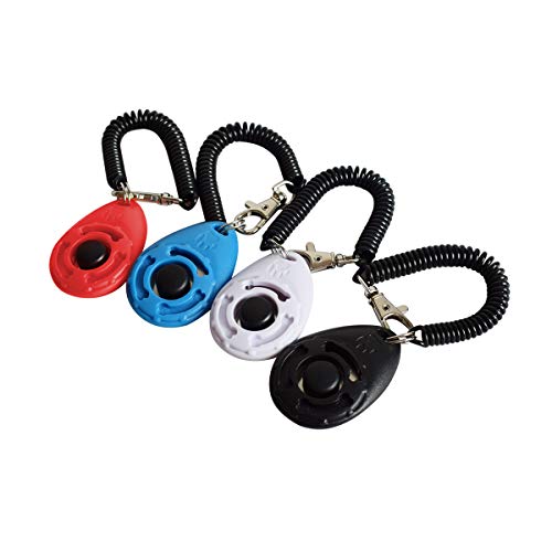 Enhance Your Dog's Training with the 4-Pack Canine Coaching Clicker Set and Wrist Strap
