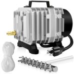 Simple Deluxe Commercial Air Pump with 6 outlets for aquariums and hydroponic systems, offering 602 GPH output in a lightweight, durable design