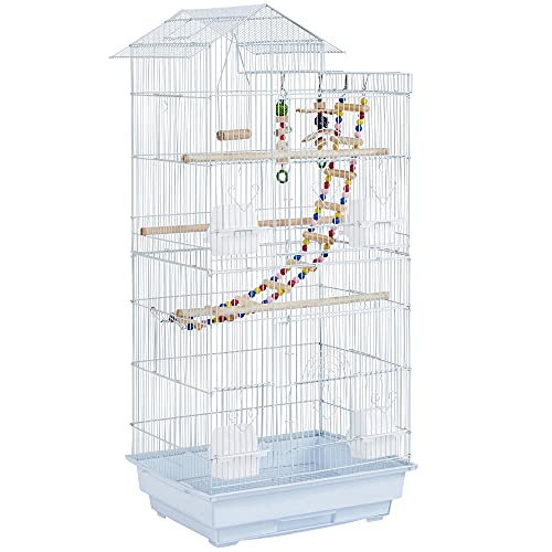 39-inch Roof Top Bird Cage with Swing & Ladder