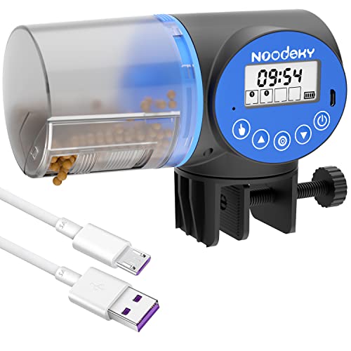 Noodoky USB Charging Automatic Fish Feeder: Timer dispenser for easy aquarium feeding, designed for vacation and holiday use