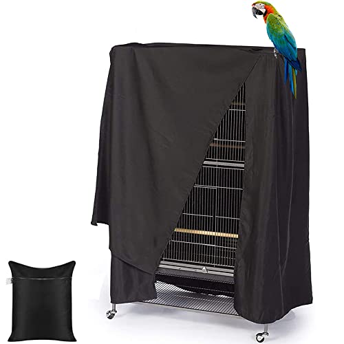 Waterproof bird parrot cage cover with UV protection and durable design, providing complete coverage for bird cages both indoors and outdoors, measuring 35x25x47 inches.