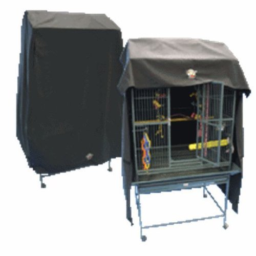 Universal Play Top Bird Cage Cover Model 3628PT in black, designed for convenient access and a cozy atmosphere for parrots