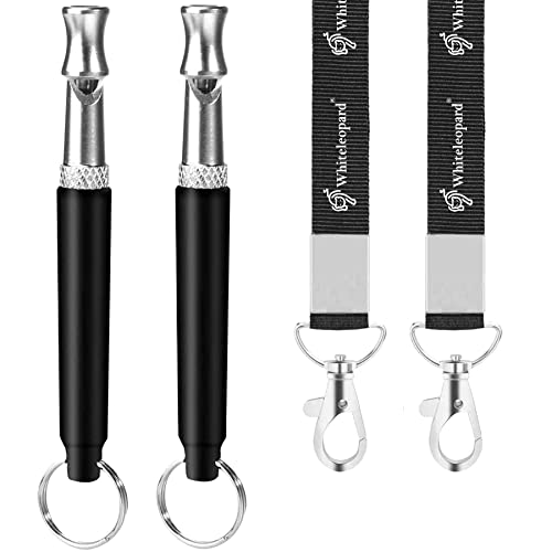 Howan Adjustable Dog Whistle with Black Strap Lanyard, designed for professional dog training and effective bark control