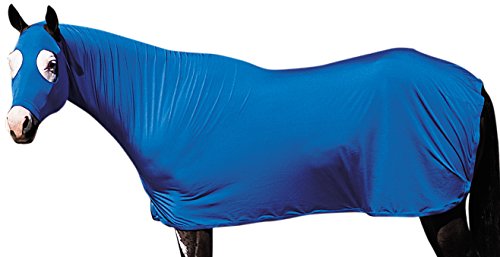 Blue Weaver Leather EquiSkinz Sheet made from four-way stretch lycra with fleece lining, designed for comfort and moisture-wicking for horses