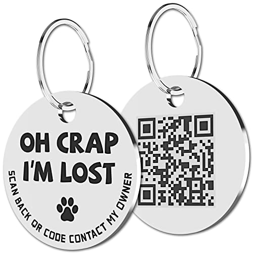 Stainless Steel QR Code Pet ID Tags Dog Tags - Pet