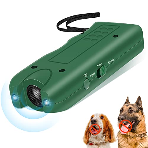 3-in-1 Ultrasonic Dog Bark Control - Anti Barking Machine with LED Light for Indoor & Outdoor Use | Safe for Humans & Pets | Handheld Dog Training Device.