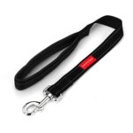 TIESOME Short Dog Leash: Durable nylon with padded handle, reflective threads for safety, and a rotating clasp for tangle-free walks