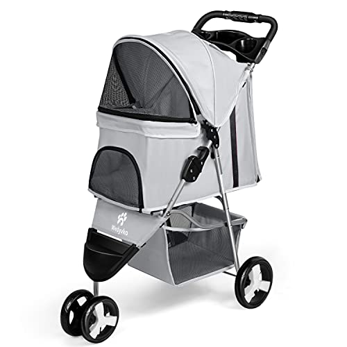 3-Wheel Pet Stroller with 360° Rotate for Small
