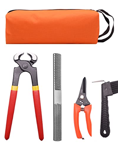  | Includes Mini Rasp, Hoof File, Steel Shears, Nipper Cutter, and Handle Knife | Perfect for Horses, Goats, Pigs, and Stable Maintenance