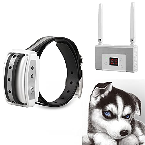 Keep Your Furry Friend Safe and Secure with the Blingbling Petsfun Wireless Electric Dog Fence System - Featuring Waterproof and Rechargeable Training Collar Receiver for One Pet, and an Easy-to-Use Containment Boundary - Now in Elegant White!