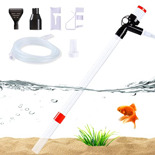 Quick Water Changer and Gravel Cleaner for Aquariums: Adjustable Flow Control, Long Nozzle for Fast Cleaning and Water Changing.