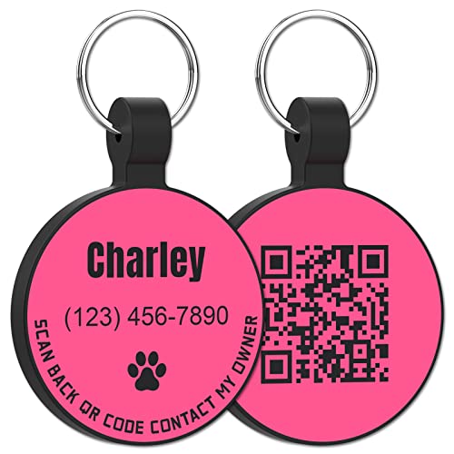 Personalized QR Code Pet ID Tag in durable silicone, featuring customizable information and real-time location alerts for enhanced pet safety.