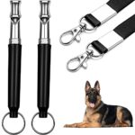 2-Pack Ultrasonic Stainless Steel Dog Whistles for Effective Training and Bark Control with Adjustable Frequency