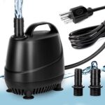 AQQA Submersible Water Pump with adjustable flow rate, ultra-quiet operation, and high lift, ideal for aquariums, ponds, and hydroponics systems