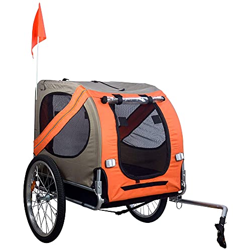 Elevate Your Pet's Outdoor Adventures with the Luxurious Pet Bike Trailer: 68kg Load Capacity, Suitable for Large and Small Dogs - Folding, Removable, Easy to Install - Breathable Protective Netting