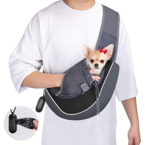 Nobleza Mesh Dog Sling: Hands-Free and Adjustable for Small to Medium Pets