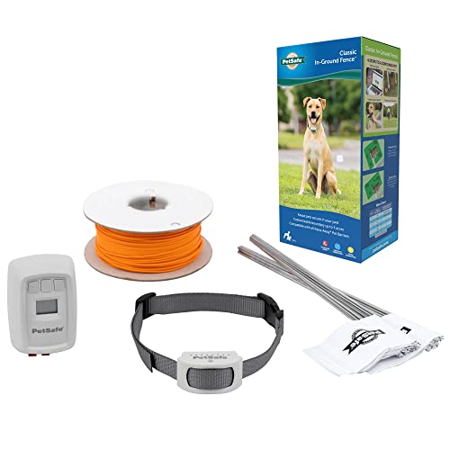 PetSafe Classic In-Ground Fence for Dogs and Cats, featuring expandable coverage with adjustable collar settings