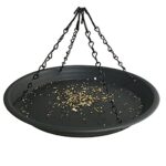 Attract a Variety of Birds to Your Outdoor Space with 12.8-inch Garden Platform Bird Feeder - Featuring a Large Hanging Tray, Seed Catcher Tray, and High Capacity for Endless Bird Watching!