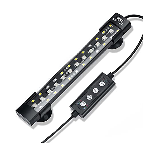 Hygger 24/7 Mode Submersible Aquarium LED Light designed for full-spectrum illumination with adjustable timer and brightness, suitable for 8 to 15-inch fish tanks