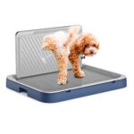 Indoor or Porch Dog Potty with Reusable Pee Baffle and Tray - Ideal for Small/Medium Dog Training, Portable Alternative to Pet Pads (Medium, Blue).