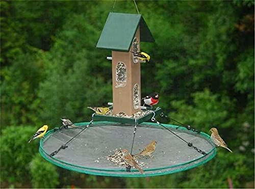 30" Seed Hoop: Outdoor Bird Feeder with Seed Catcher Platform - Ideal for Yard Decoration, Bird Watching and Squirrel Baffle - Suitable for Oriole Feeders, Window Bird Feeders, and Bird Houses.