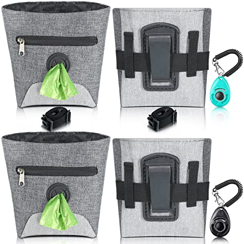 4 Pcs Canine Clicker Deal with Coaching Pouch Bag and Clicker Set - Elevate Your Canine Coaching Recreation
